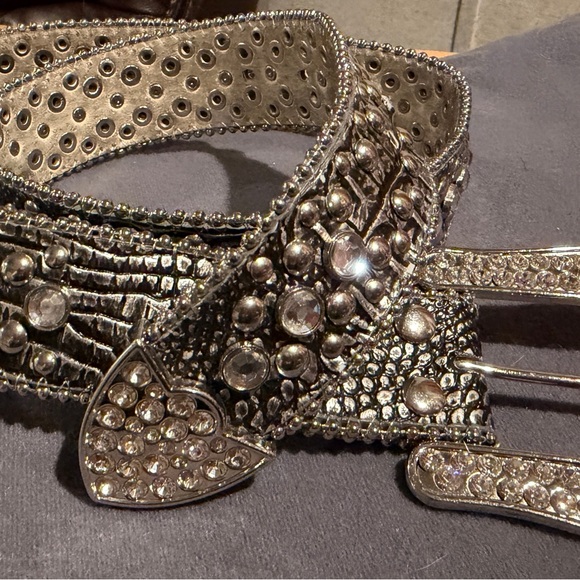 Western Leather Statement Belt – Rhinestone Buckle Glam Rockstar Cowgirl main image 11